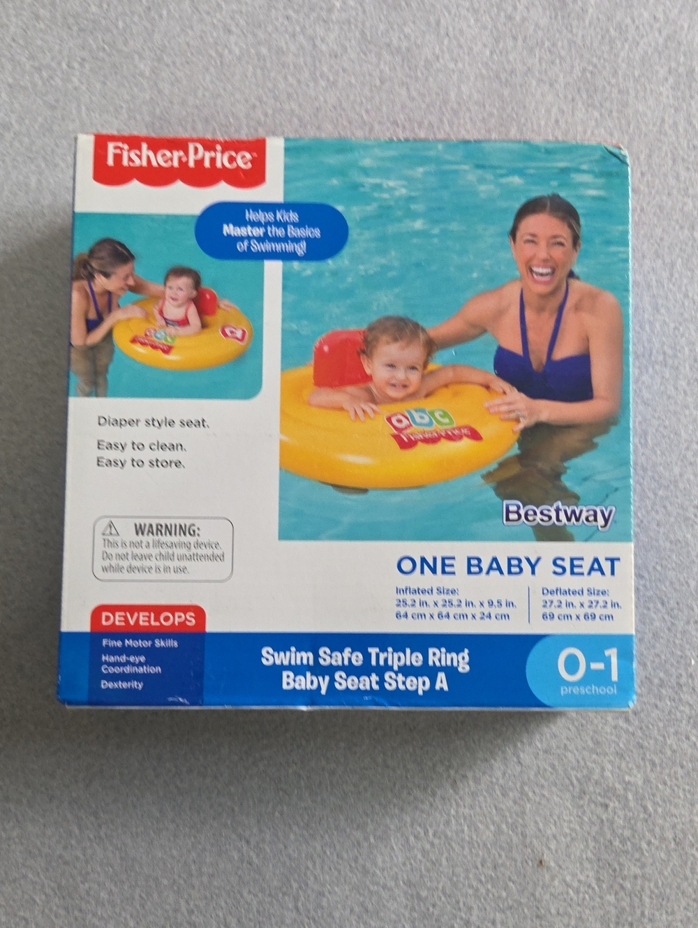 Fisher-Price Yellow Baby Swim Seat - One Baby Seat